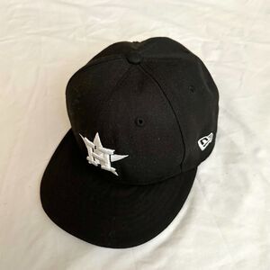 Houston Astros Retro Black & White New Era 9FIFTY Fitted Hat 7 1/4 Trucker Sport